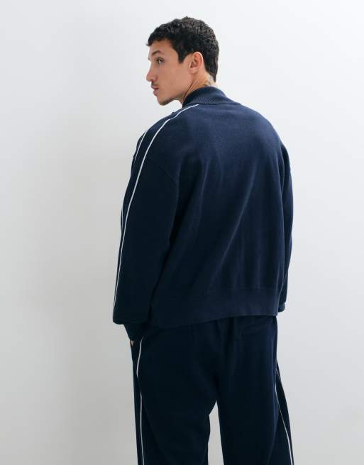 Nike Club Strick-Trainingsjacke in Blau und Weiß, 3 von 5
