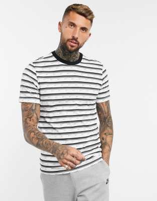 white nike shirt with black logo