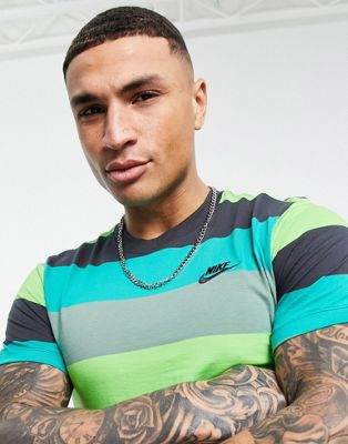 Nike Club stripe t-shirt in green