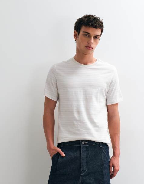 Nike Club stripped t-shirt in off white - view 1