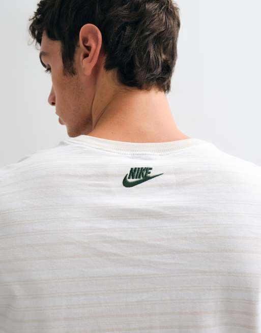 Nike Club stripped t-shirt in off white , 5 of 5