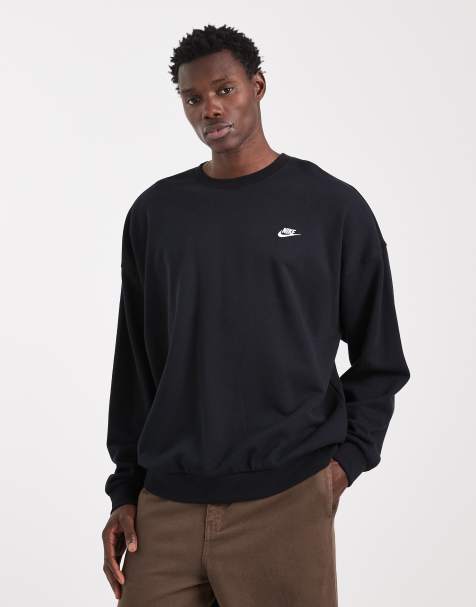 Nike – Club – Svart sweatshirt i oversize av fransk frotté - view 1