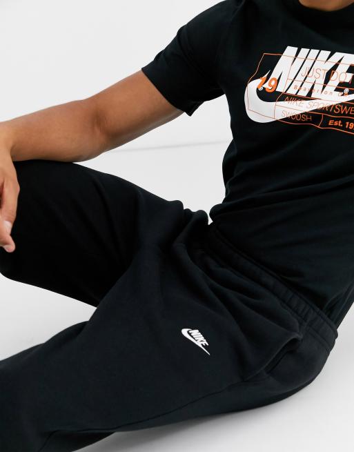 Nike – Club – Svarta mjukisbyxor i fleece med rak passform, 3 av 4
