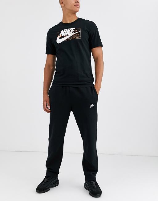 Nike – Club – Svarta mjukisbyxor i fleece med rak passform, 4 av 4