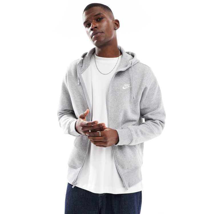 Nike Club Sweat à capuche à fermeture éclair en polaire Gris