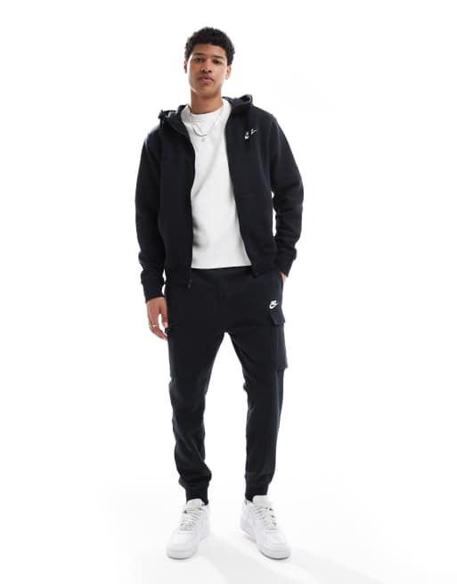 Nike - Club - Sweat à capuche à fermeture éclair en polaire - Noir, 4 de 4