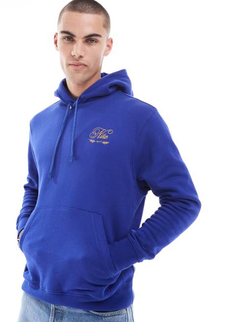 Nike - Club - Sweat à capuche avec logo festif - Bleu foncé