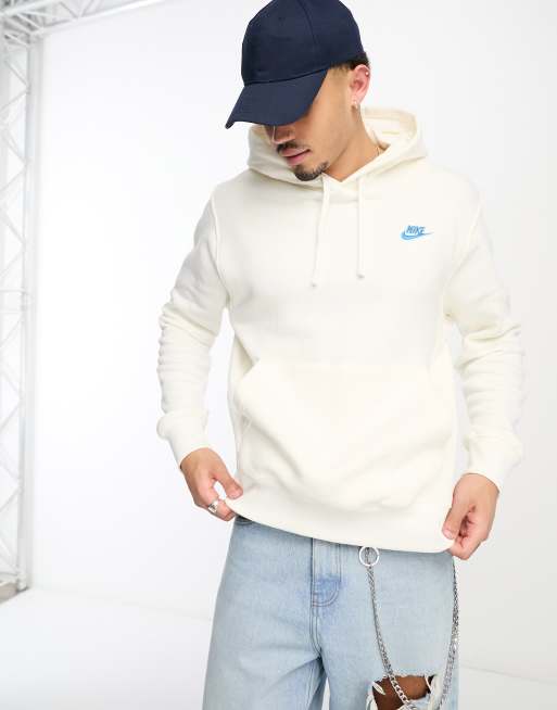 Nike - Club - Sweat à capuche - Blanc voile et bleu