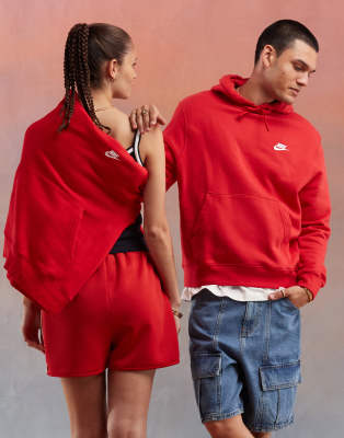 Nike - Club - sweat à capuche - Rouge