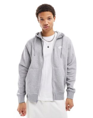 Nike Club zip up hoodie in grey - ASOS Price Checker