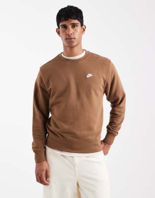 Nike - Club - Sweat en tissu éponge - Marron-Brown