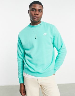 Nike Club crew neck sweatshirt in light menta - ASOS Price Checker