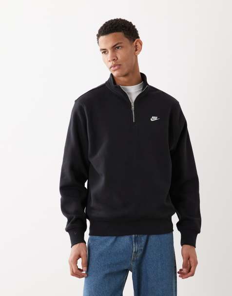 Nike - Club - Sweat-shirt à logo et col zippé - Noir - view 1