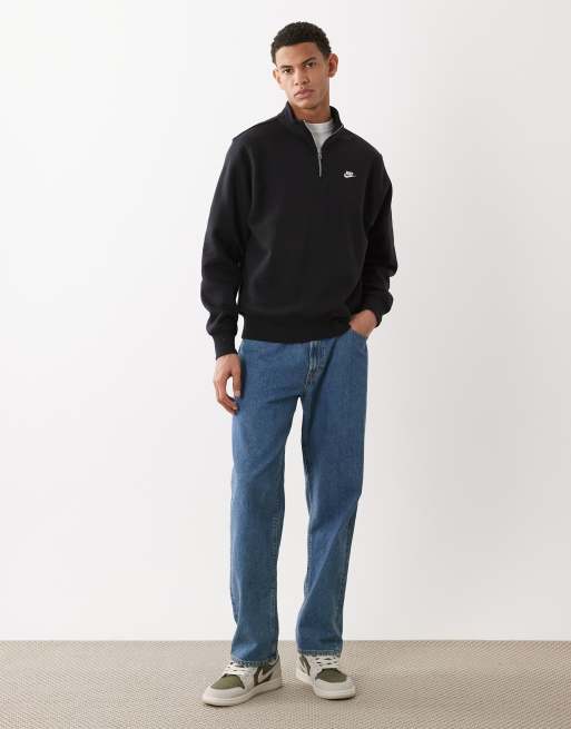 Nike - Club - Sweat-shirt à logo et col zippé - Noir, 2 de 5