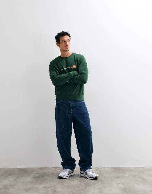 Nike Club sweat-shirt en molleton avec logo script vert, 2 de 5