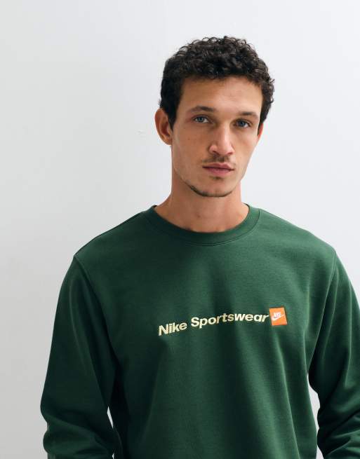 Nike Club sweat-shirt en molleton avec logo script vert, 4 de 5