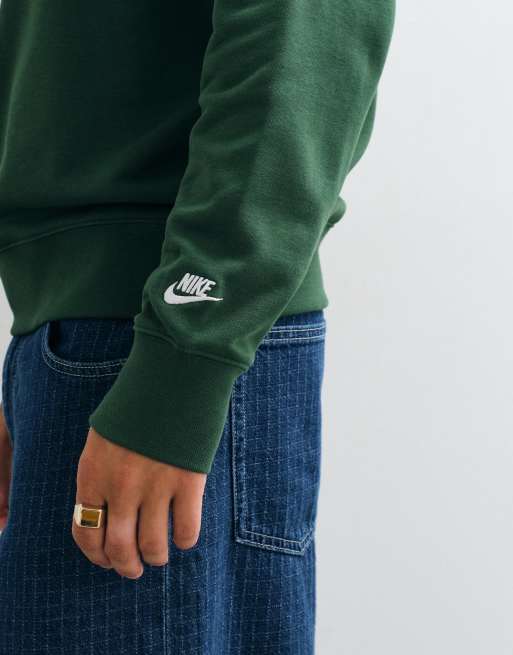 Nike Club sweat-shirt en molleton avec logo script vert, 5 de 5