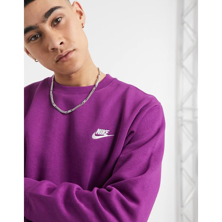 Nike Club Sweater met ronde hals in paars