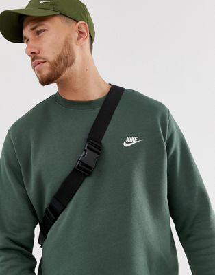 nike crew neck club sweatshirt green