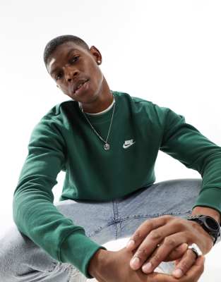 Nike Club Sweatshirt In Dark Green