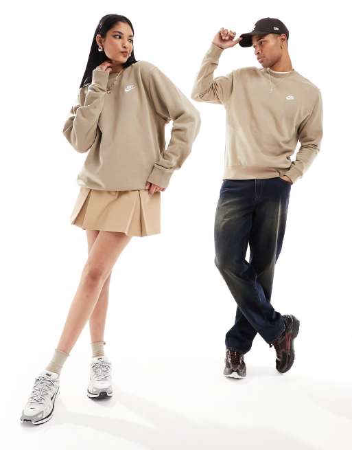 Nike Club sweatshirt in khaki brown , 4 of 4