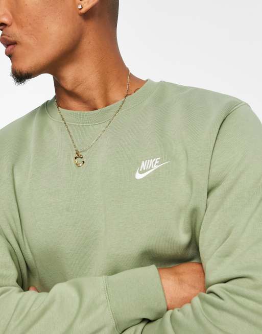 Nike club best sale crew sweatshirt khaki