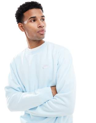 Nike Club Sweatshirt In Light Blue