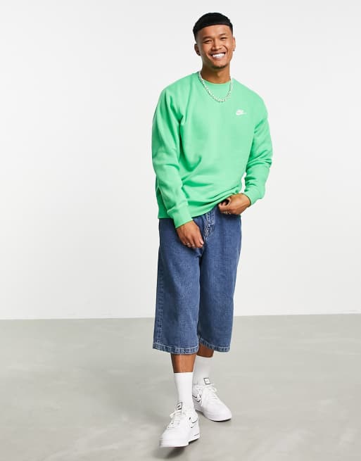 Nike Club sweatshirt in light green spark ASOS