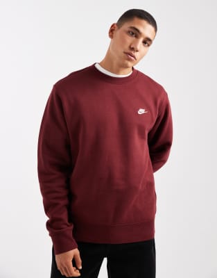 Nike Club Sweatshirt In Burgundy