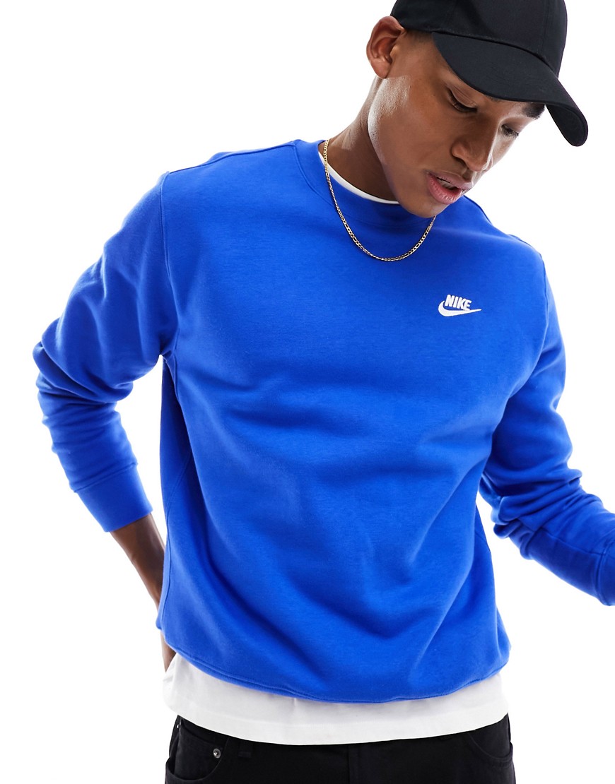 Shop Nike Club Sweatshirt In Royal Blue