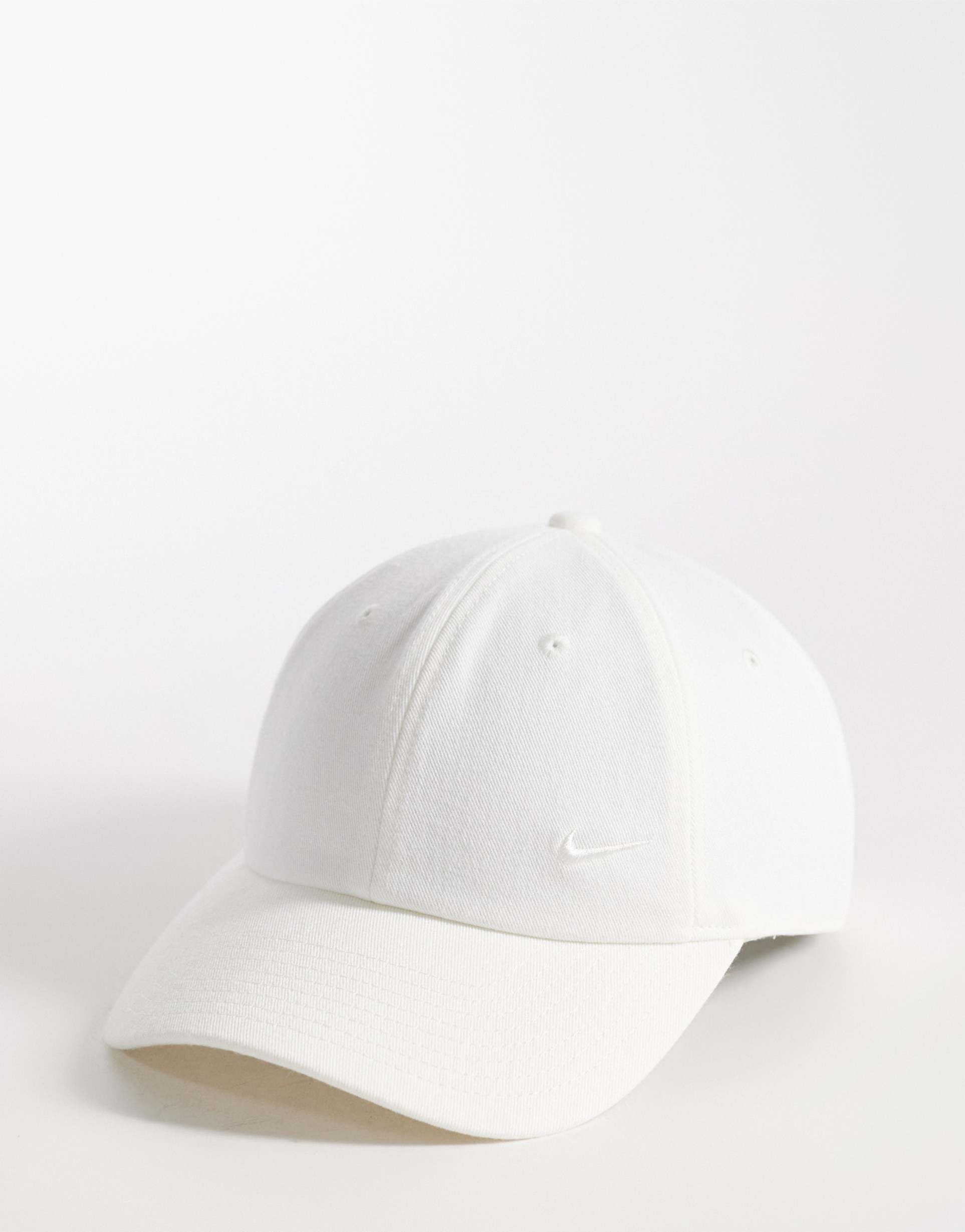nike club swoosh cap in off white