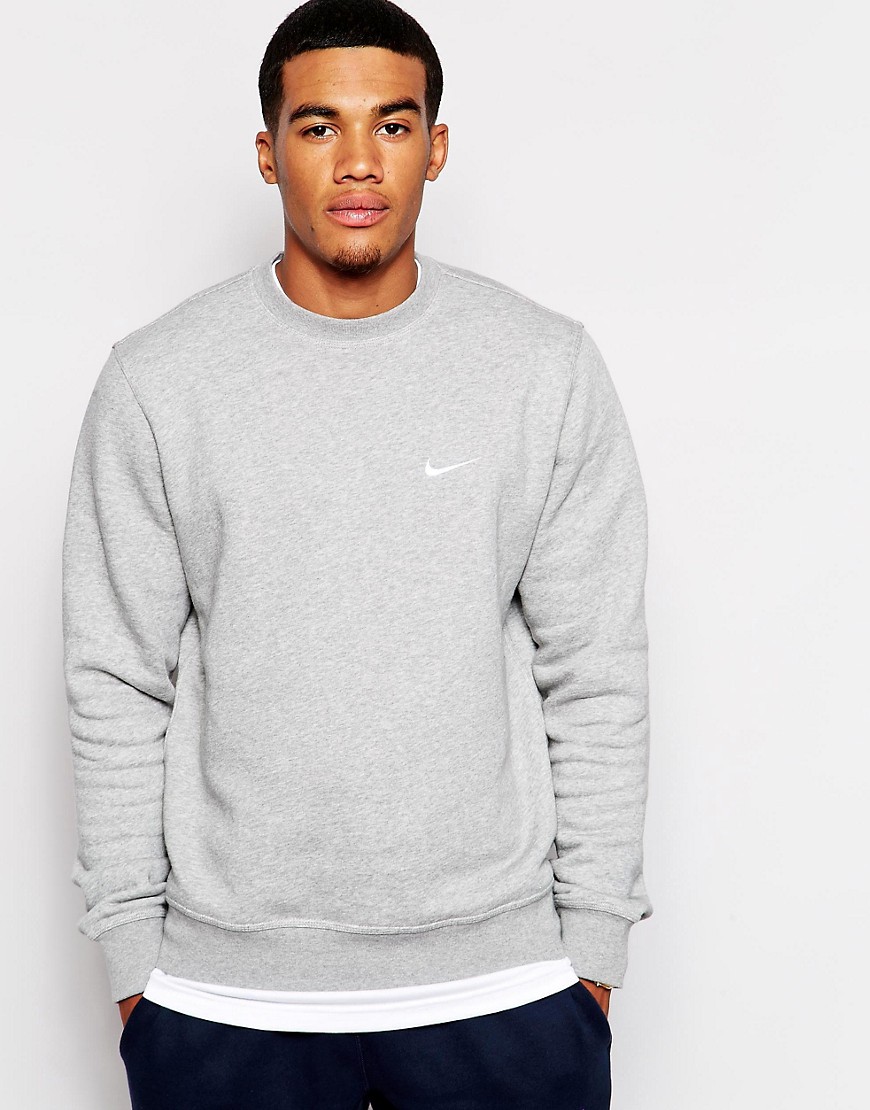 Nike Club Swoosh Crew Sweatshirt-Grey