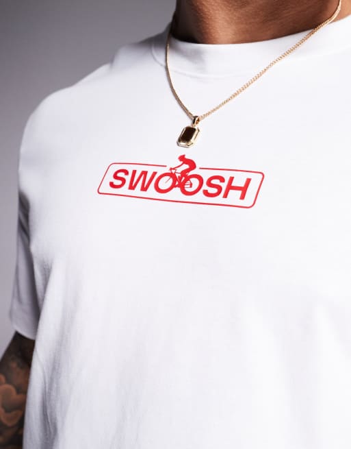 Nike Club swoosh graphic t-shirt in white ASOS