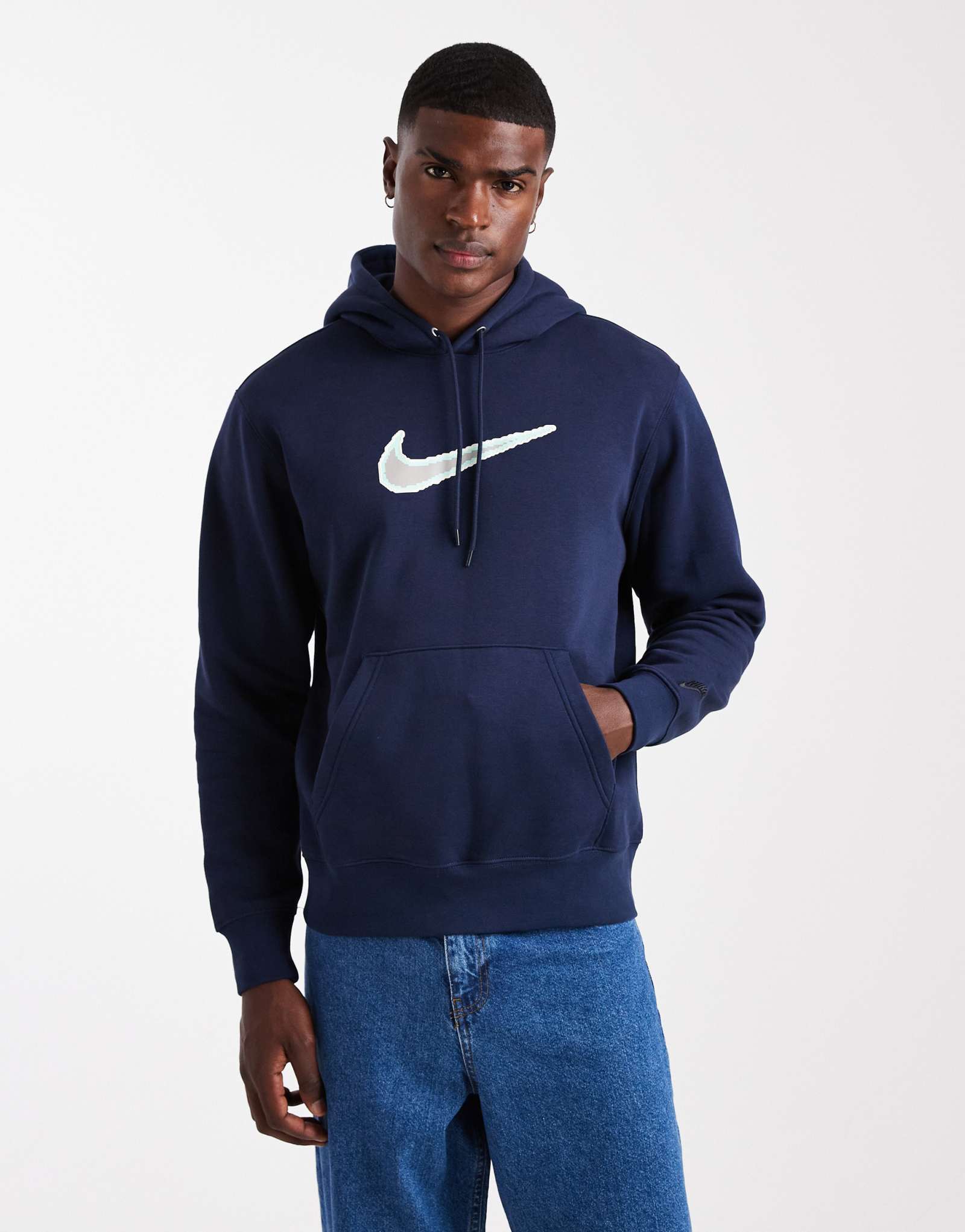 Толстовка с логотипом Nike Club Swoosh темно-синего цвета