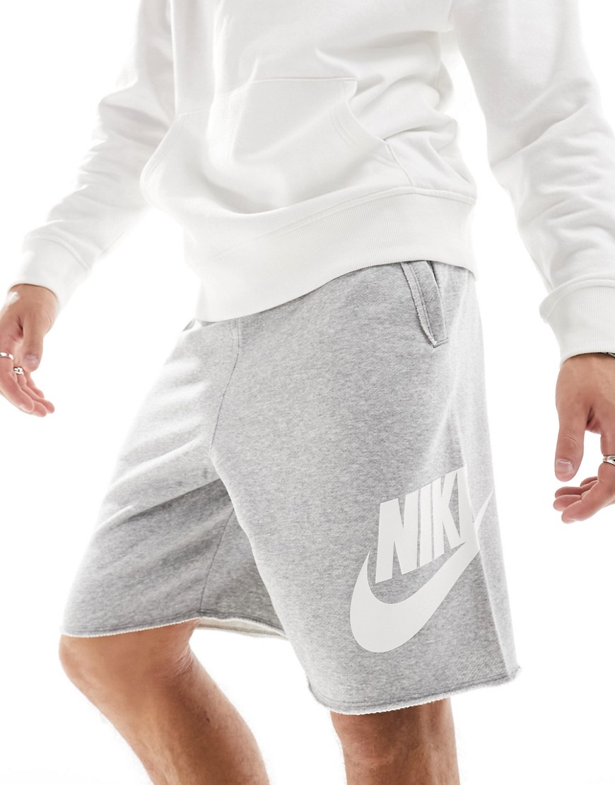 Nike Club Swoosh logo shorts in grey