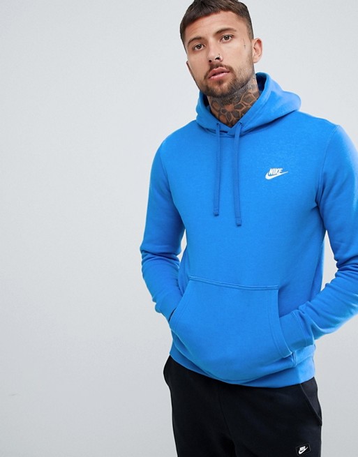 Nike Club Swoosh Pullover Hoodie In Blue 804346-403 | ASOS
