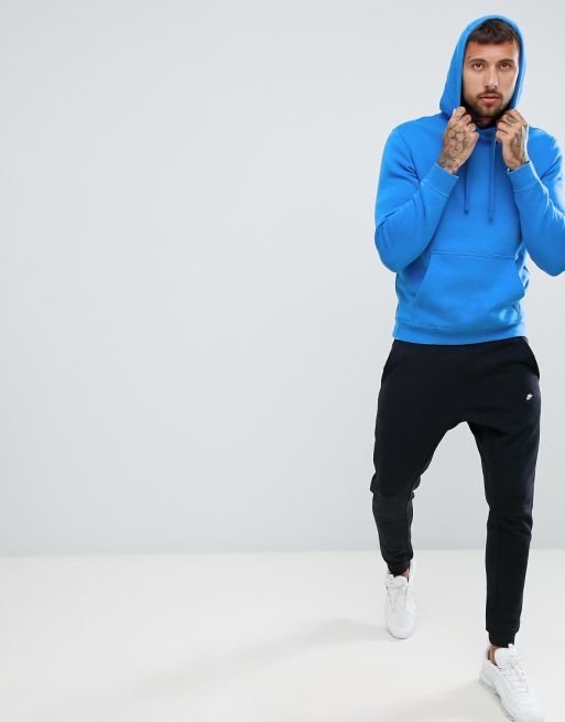 nike club swoosh pullover hoodie in green nike club swoosh pullover hoodie in green
