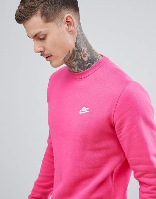 Nike club swoosh on sale sweatshirt in pink