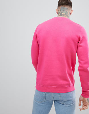 nike club swoosh sweatshirt in pink