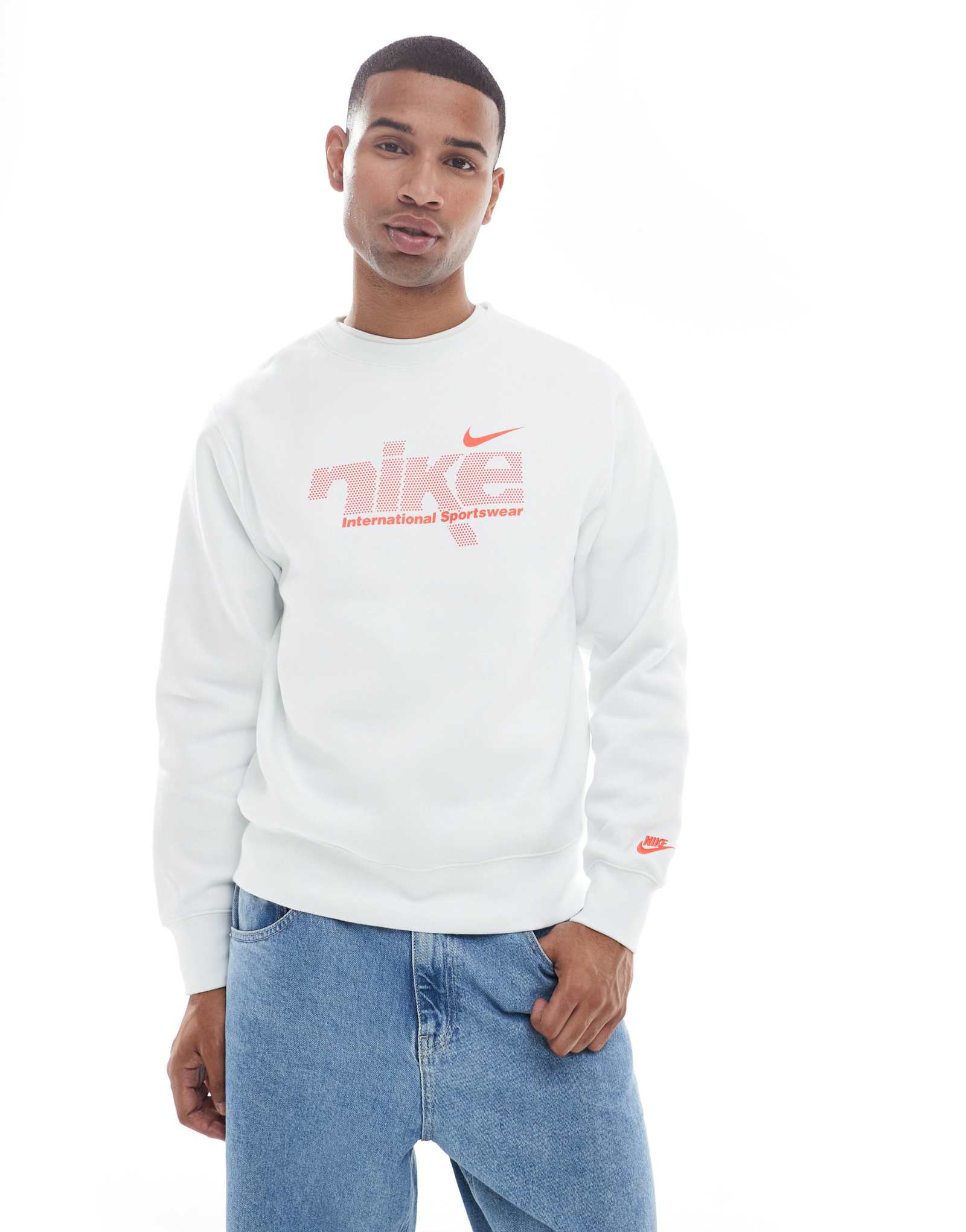 Толстовка Nike Club swoosh белого и розового цвета