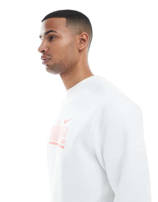 ★関税込★NIKE★Team Club Swoosh Sweatshirt★スウェット★ Nike Club swoosh sweatshirt in white & pink | ASOS