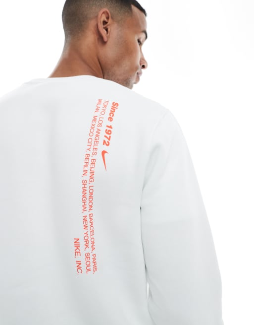 Nike Club swoosh sweatshirt in white & pink | ASOS