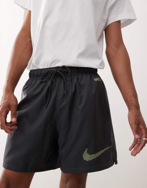 Nike Club Swoosh woven shorts in dark gray and green, 2 of 5