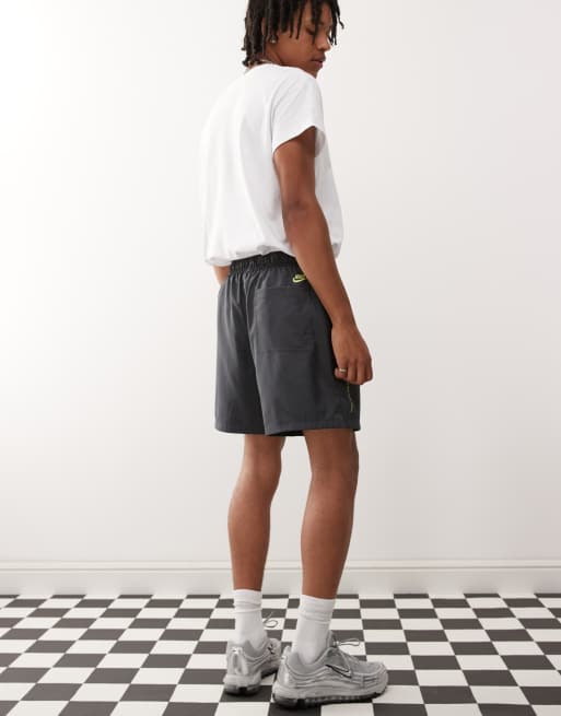 Nike Club Swoosh woven shorts in dark gray and green, 5 of 5