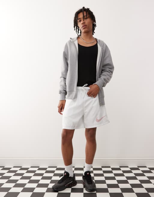 Nike Club swoosh woven shorts in white & pink, 4 of 5