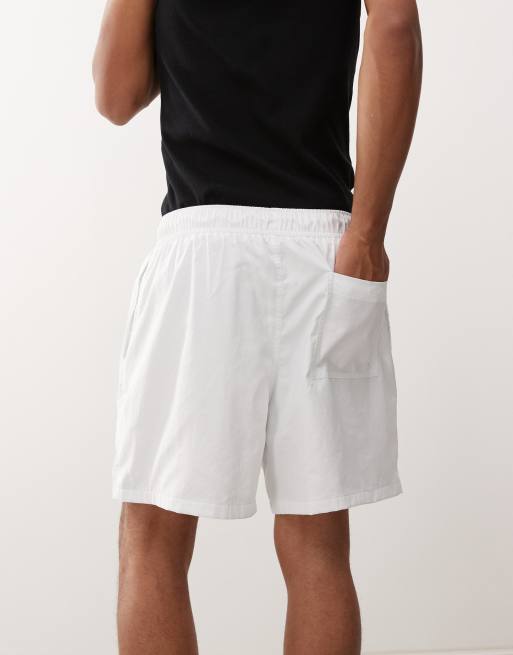 Nike Club swoosh woven shorts in white & pink, 5 of 5