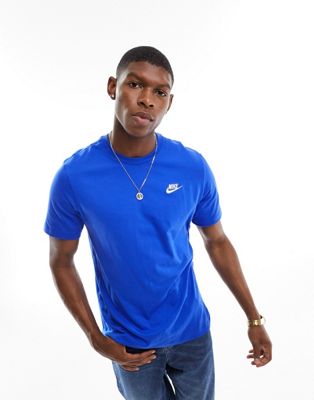 Nike Club t-shirt in  blue  - ASOS Price Checker