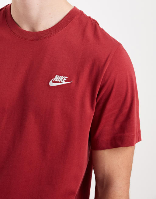 Nike - Club - T-shirt in bordeauxrood, 5 van 5
