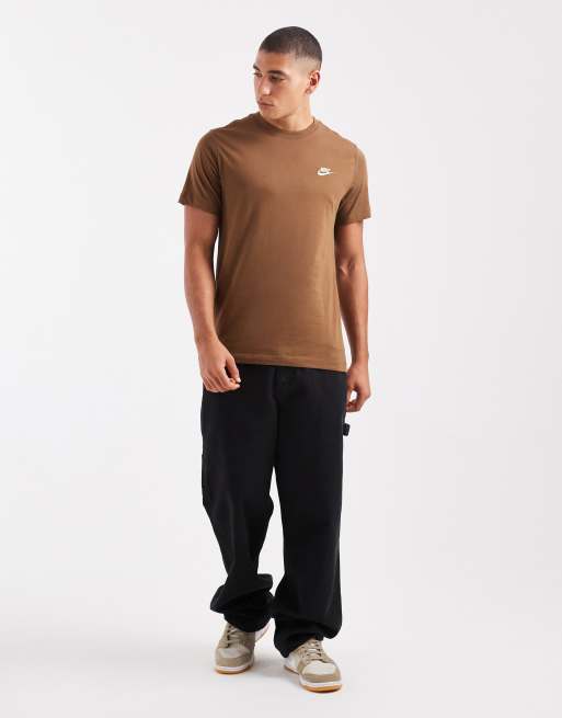Nike Club t-shirt in brown ASOS