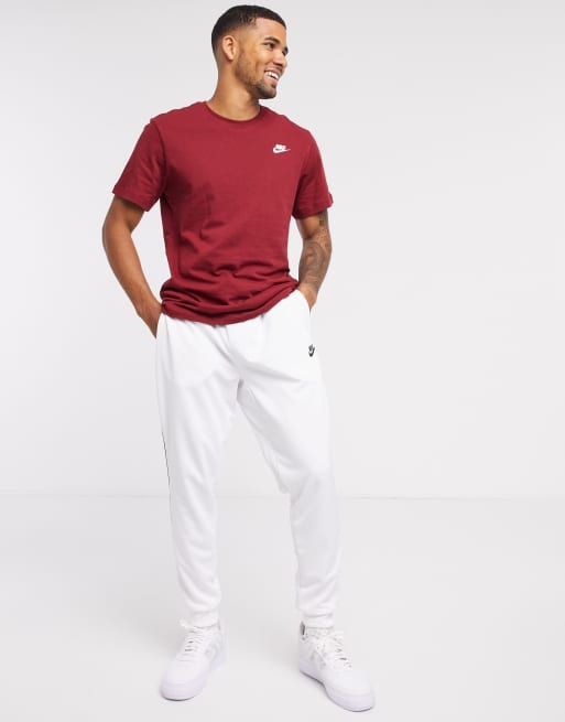 Burgundy and 2024 white nike shirt